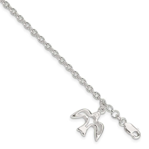 Image of Sterling Silver Dove Charm Bracelet