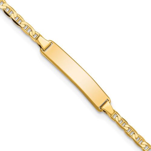10k Yellow Gold Flat Anchor Link ID Bracelet 10BID104-6