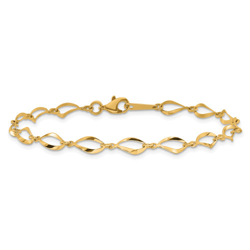 14K Yellow Gold Polished Fancy Link Bracelet FB1340Y-7.25