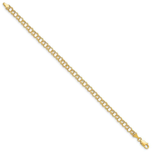 Image of 10k Yellow Gold Hollow Double Link Charm Bracelet 10DO540-7