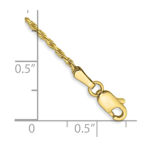Image of 10k Yellow Gold 1.3mm Diamond-cut Machine Made Rope Chain 10M012-8