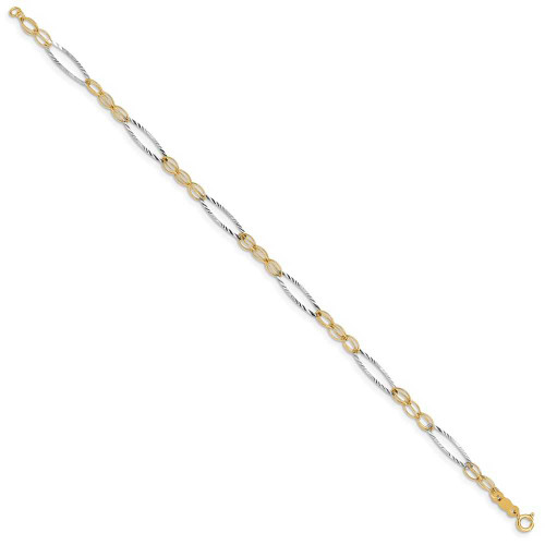 Image of 14k Two-tone Gold Oval Design Bracelet