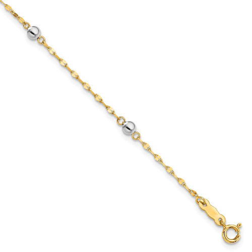 Image of 14K Two-tone Gold Polished Bead Bracelet