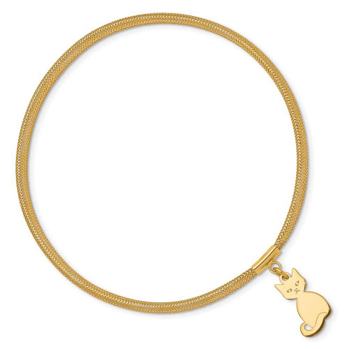 Image of 14K Yellow Gold Cat Stretch Mesh Bracelet