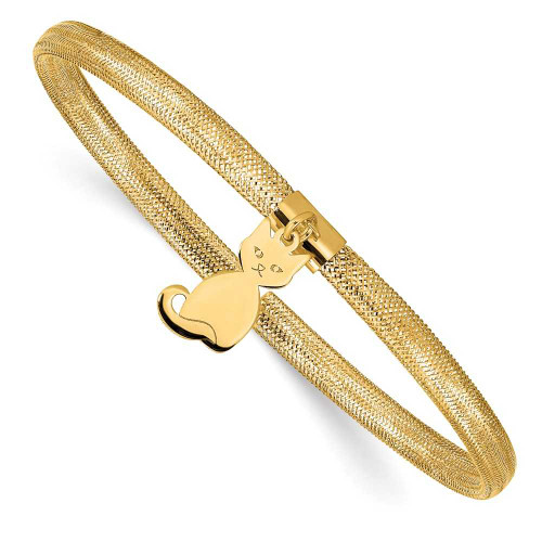 Image of 14K Yellow Gold Cat Stretch Mesh Bracelet