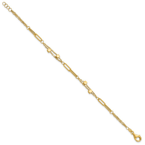 14K Yellow Gold Polished Fancy Link with .5in ext. Bracelet