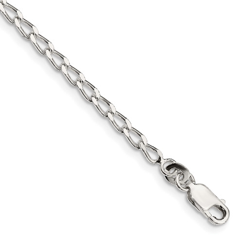 Sterling Silver 2.8mm Open Elongated Link Chain QLL080-8