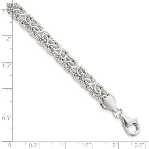 Image of Sterling Silver Polished Byzantine Link Bracelet QG5963-7.5