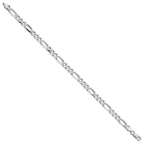 Image of Sterling Silver Rhodium-plated 6.5mm Figaro Chain QFG180R-9
