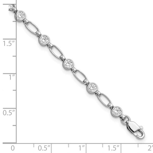 Image of Sterling Silver Rhodium-plated Polished CZ Bracelet QG5900-7