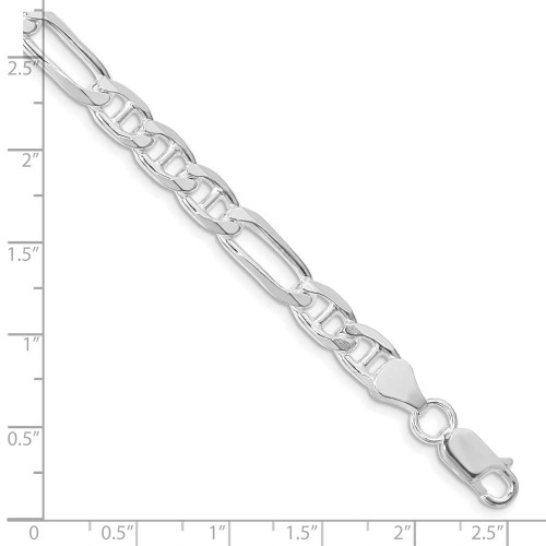 Image of Sterling Silver Rhodium-plated 6.5mm Figaro Anchor Chain QAF180R-8