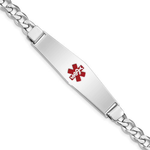 Image of Sterling Silver Rhodium-plated Medical ID Curb Link Bracelet XSM17-7