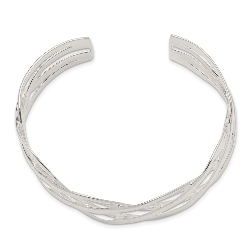 Sterling Silver Woven Design Cuff Bracelet