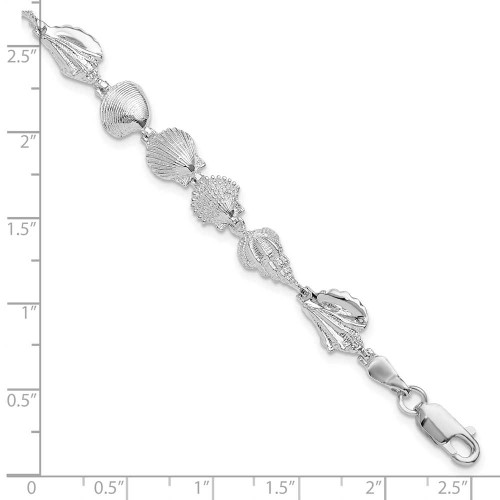 Image of Sterling Silver Polished Multi-Shell Bracelet