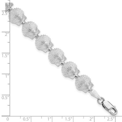 Image of Sterling Silver Polished Scallop Shell Bracelet