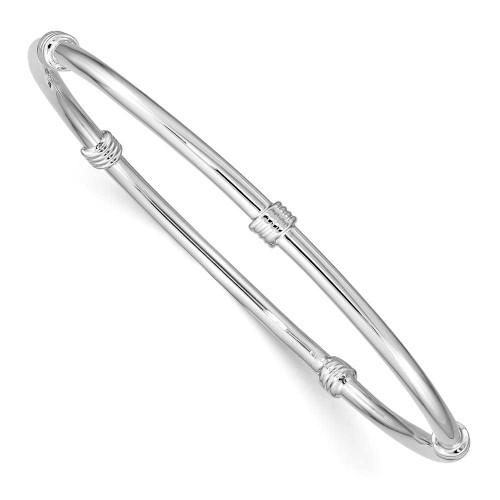 Image of Sterling Silver Rhodium-plated Slip-on Bangle Bracelet