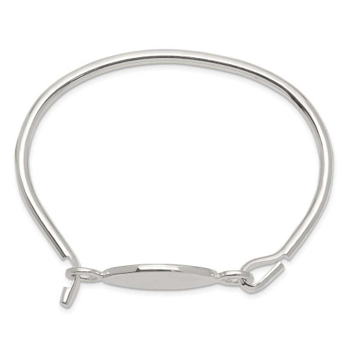 Image of Sterling Silver Bangle Bracelet w/Oval ID Plate Bracelet