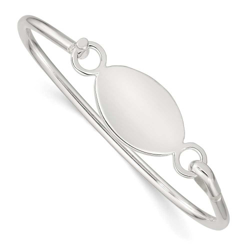 Image of Sterling Silver Bangle Bracelet w/Oval ID Plate Bracelet