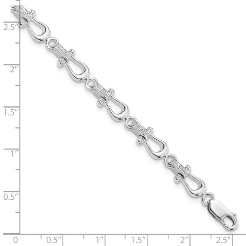 Sterling Silver Polished/Textured Mariners Link Bracelet