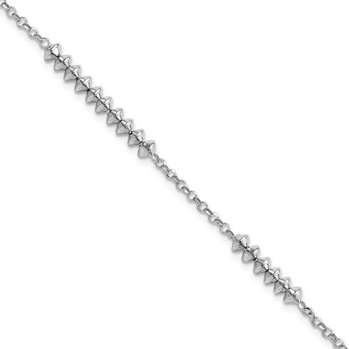 Image of Sterling Silver Rhodium-plated Polished w/ 1in ext. Bracelet