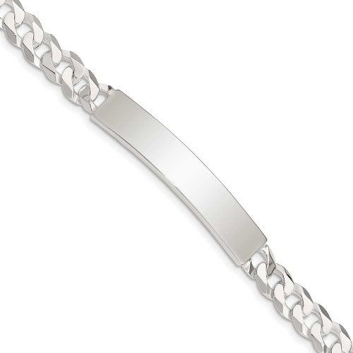 Image of Sterling Silver Curb Link ID Bracelet QID198-8.5