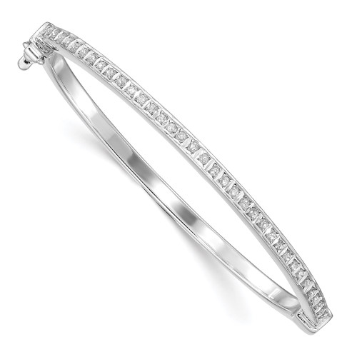 Diamond Fascination Diamond Mystique Sterling Silver Platinum-plated Diamond Baby Bangle Bracelet