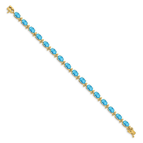 14K Yellow Gold Blue Topaz Bracelet