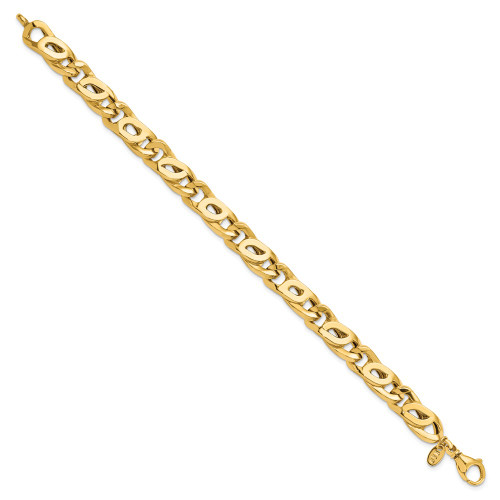 14K Yellow Gold Mens Polished Link Bracelet LF1179-8.25