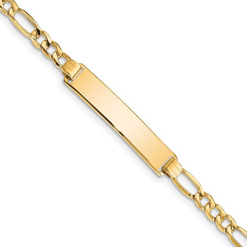 Image of 14K Yellow Gold Hollow Figaro ID Bracelet DCID108-8