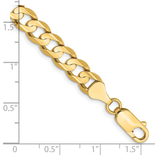 Image of 10k Yellow Gold 6.75mm Open Concave Curb Chain 10LCR180-7