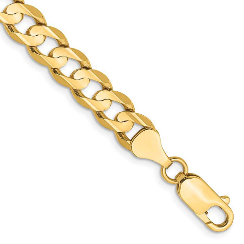Image of 10k Yellow Gold 6.75mm Open Concave Curb Chain 10LCR180-8