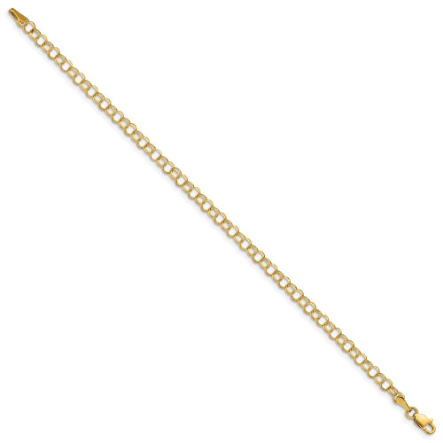 14k Yellow Gold Solid Double Link Charm Bracelet DO507-8