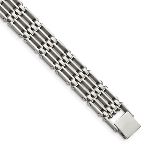 Chisel Stainless Steel Polished 8.5 inch Link Bracelet SRB222-8.5