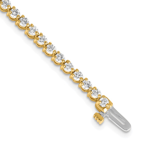True Origin 14K Yellow Gold 2 3/4 carat Lab Grown Diamond VS/SI D E F Tennis Bracelet