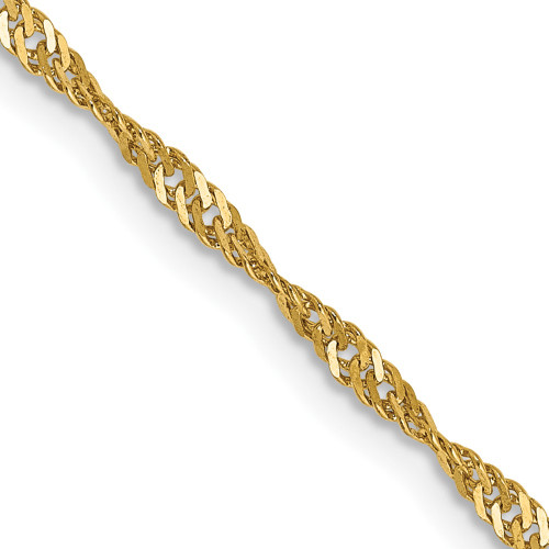 14K Yellow Gold 16 inch 1.70mm Singapore with Lobster Clasp Chain