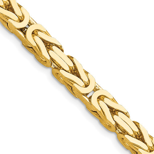 14K Yellow Gold 26 inch 5.25mm Byzantine with Lobster Clasp Chain