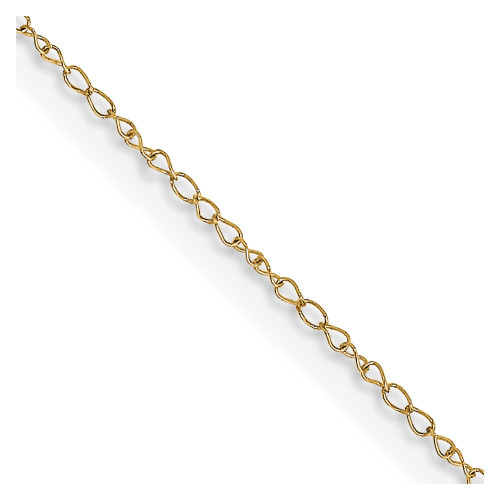 14K Yellow Gold 16 inch Carded .42mm Curb with Spring Ring Clasp Chain
