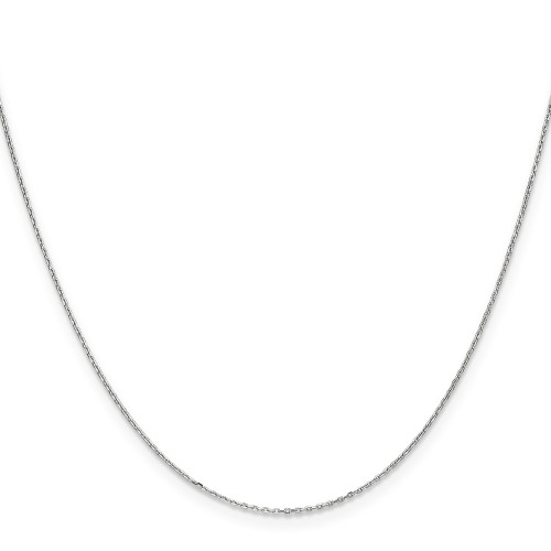 Image of 14K White Gold 18 inch .8mm Diamond-cut Cable with Spring Ring Clasp Chain Image of 14K White Gold 18 inch .8mm Diamond-cut Cable with Spring Ring Clasp Chain