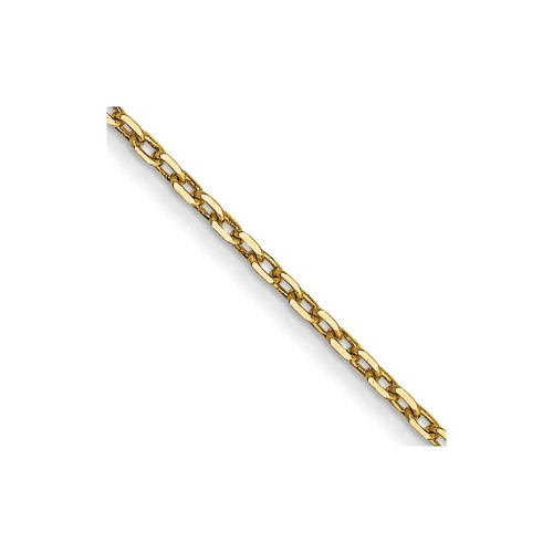 Image of 14K Yellow Gold 16 inch .8mm Diamond-cut Cable with Spring Ring Clasp Chain Image of 14K Yellow Gold 16 inch .8mm Diamond-cut Cable with Spring Ring Clasp Chain
