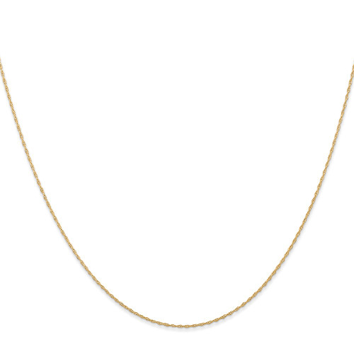 14K Yellow Gold 20 inch Carded .5mm Cable Rope with Spring Ring Clasp Chain