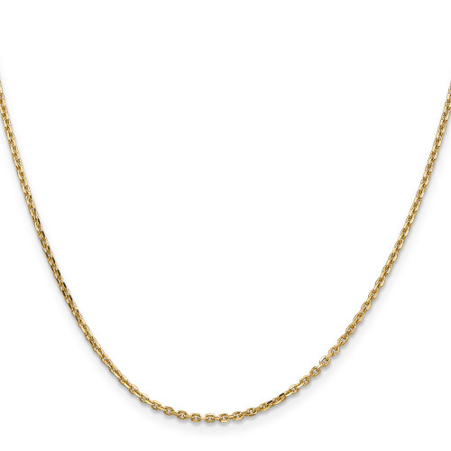 14K Yellow Gold 24 inch 1.65mm Solid Diamond-cut Cable with Lobster Clasp Chain