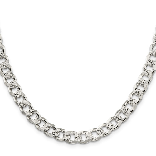 Sterling Silver 8mm Pave Curb Chain QCF220-20
