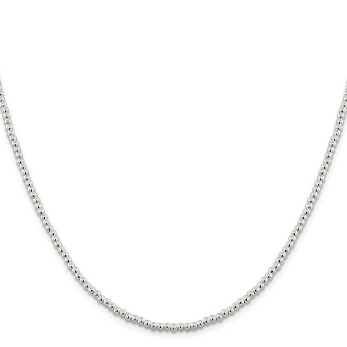 Image of Sterling Silver 3mm Beads on Box Chain QK32-20