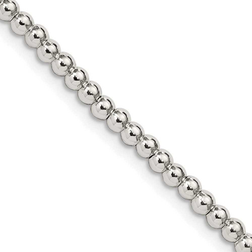 Image of Sterling Silver 3mm Beads on Box Chain QK32-20