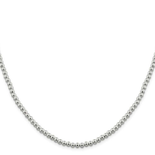 Image of Sterling Silver 4mm Beads on Box Chain QK33-18