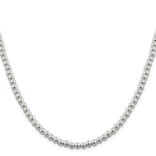 Image of Sterling Silver 5mm Beads on Box Chain QK34-18