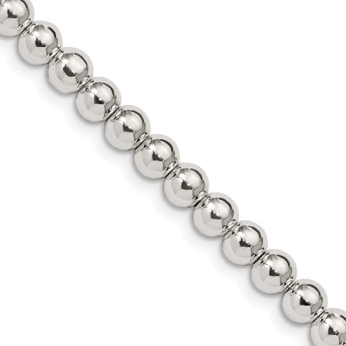 Image of Sterling Silver 5mm Beads on Box Chain QK34-20