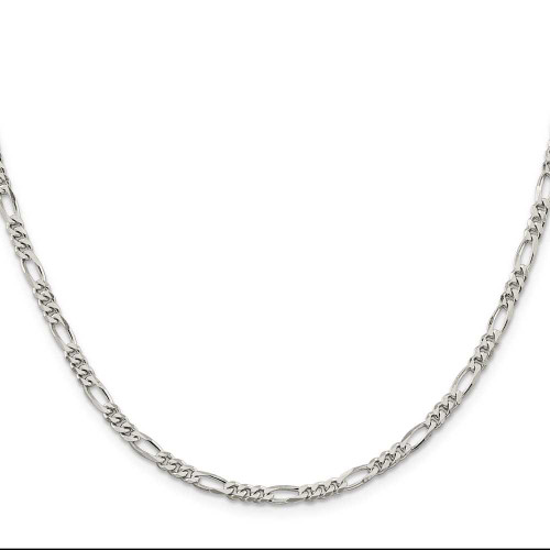 Image of Sterling Silver Rhodium-plated 4mm Figaro Chain QFG100R-20