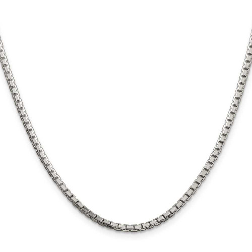 Image of Sterling Silver 2.5mm 8 Sided Diamond-cut Box Chain QBR050-24