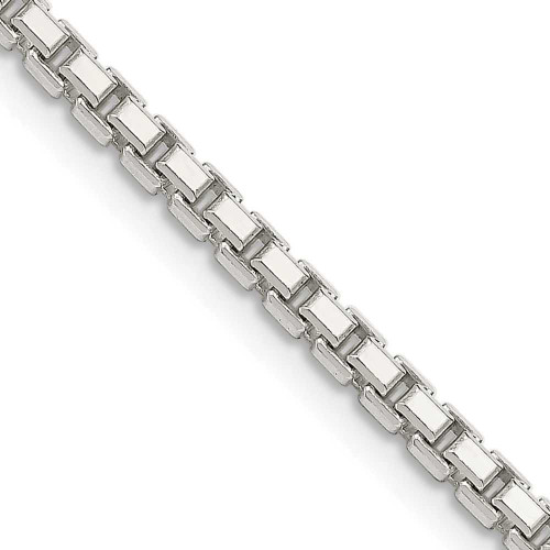 Image of Sterling Silver 2.5mm 8 Sided Diamond-cut Box Chain QBR050-24